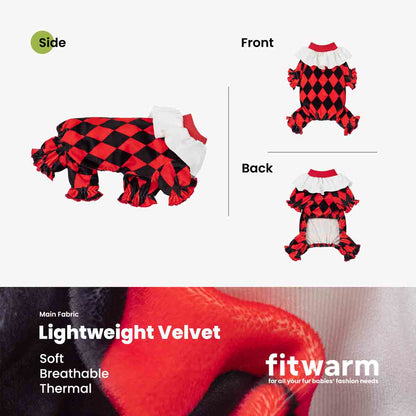 Harlequin Clown Dog Costume