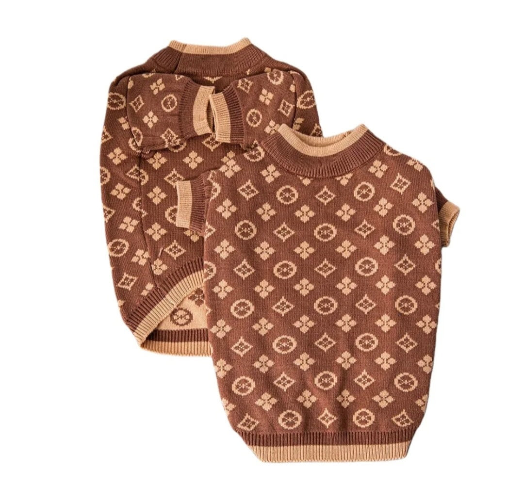 Louie Beige Dog Sweater