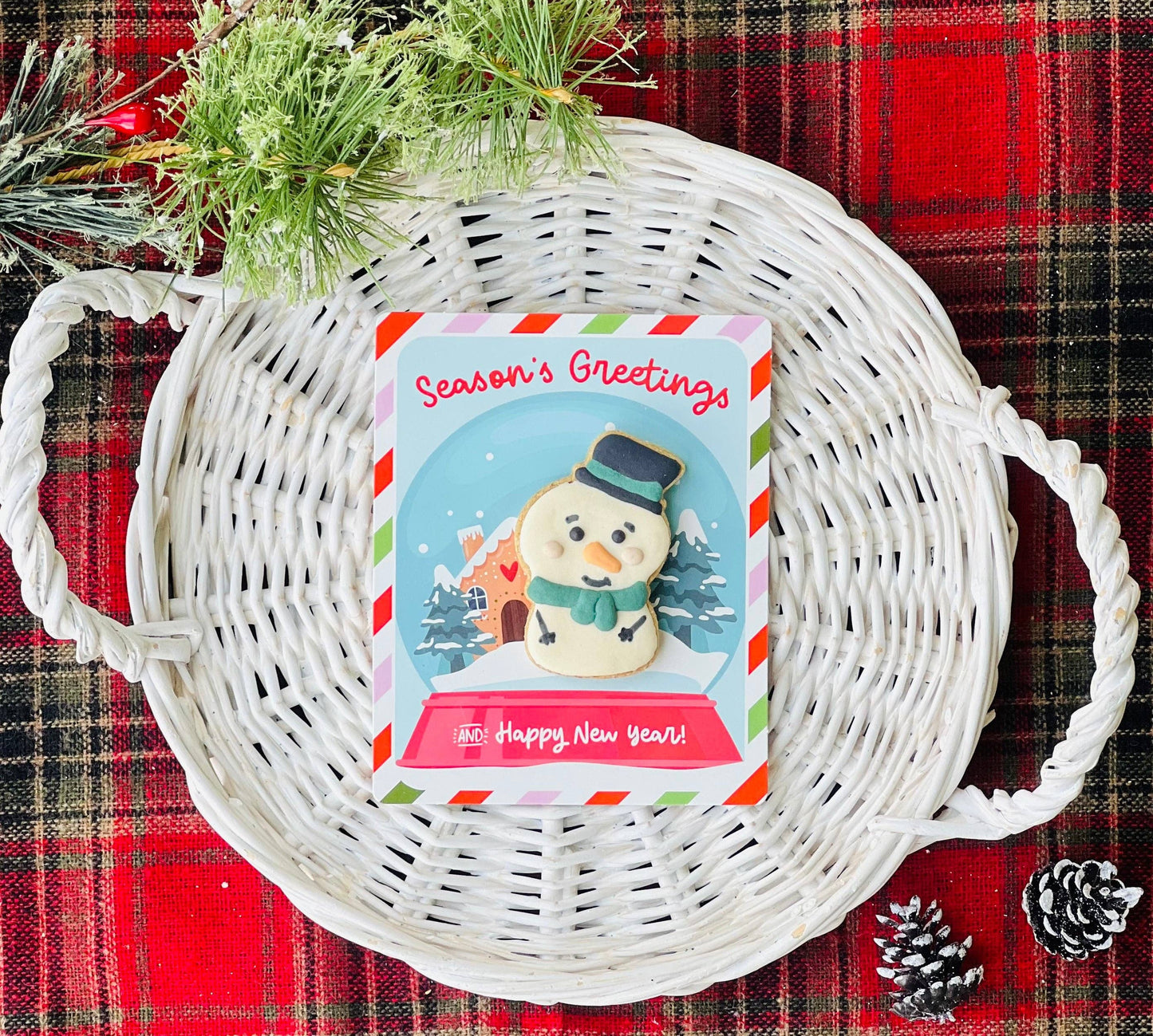 Season's Greetings Mini Christmas Tree Cookie