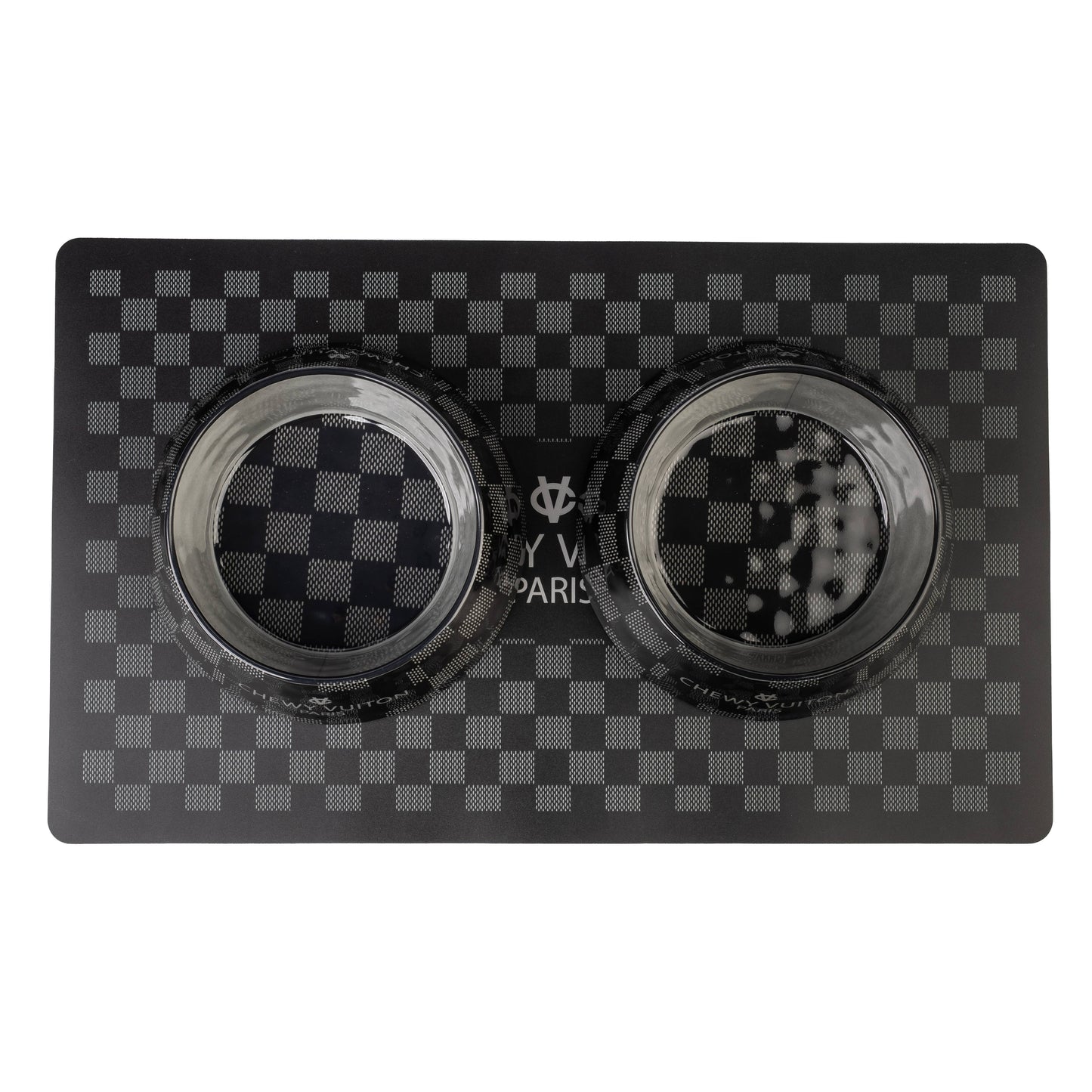 Black Checker Chewy Vuiton Bowl