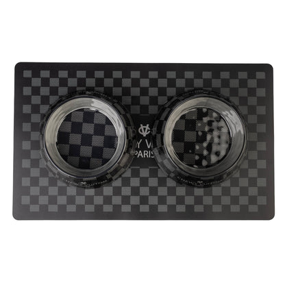 Black Checker Chewy Vuiton Bowl