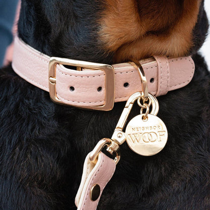 Blush Leather Dog Collar