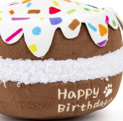 Happy Birthday Cake with Candle Dog Toy