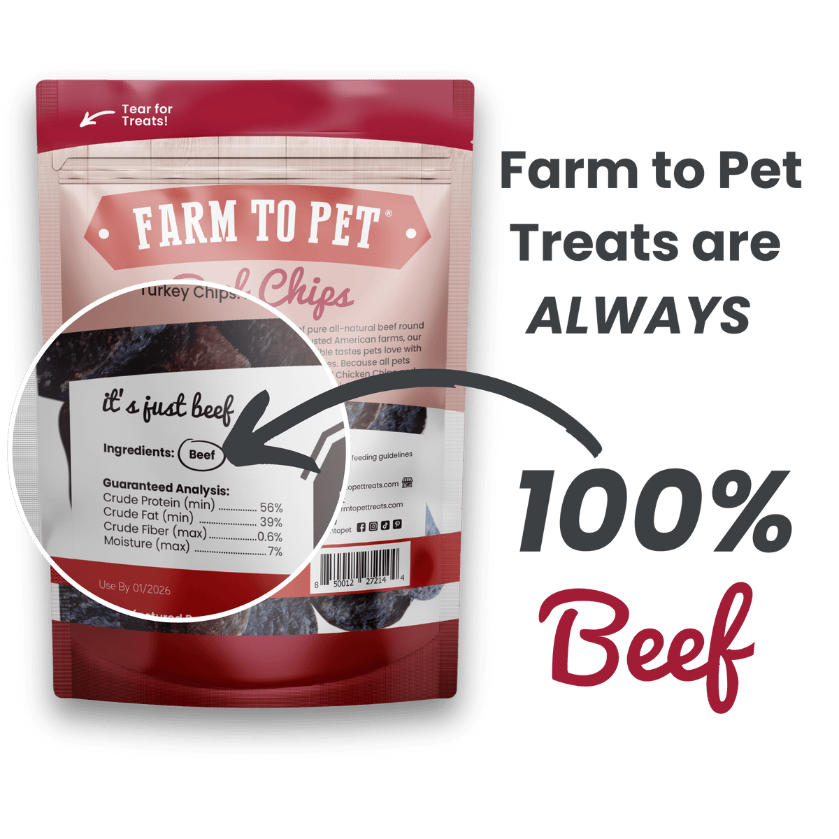 Beef Chips Dog Treats 12oz