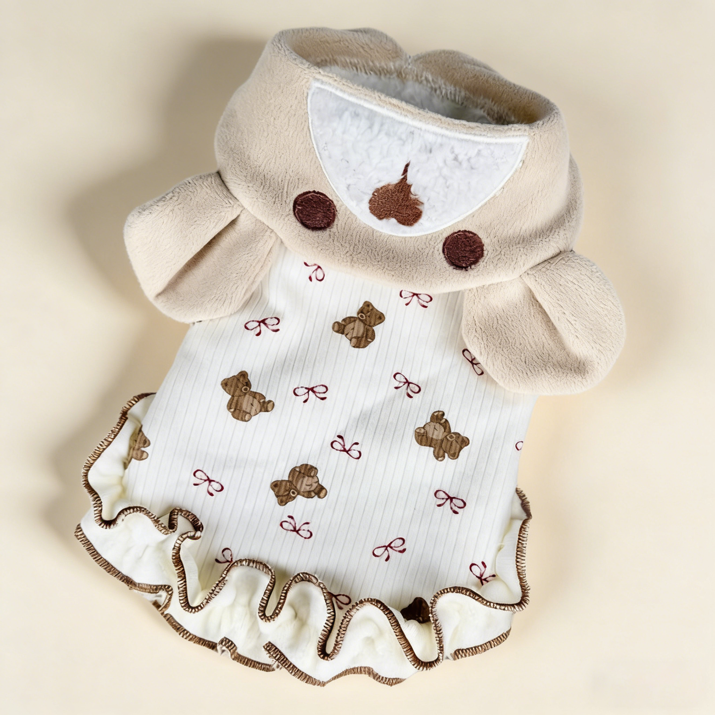Cute Fleece Dress with Built-in Harness