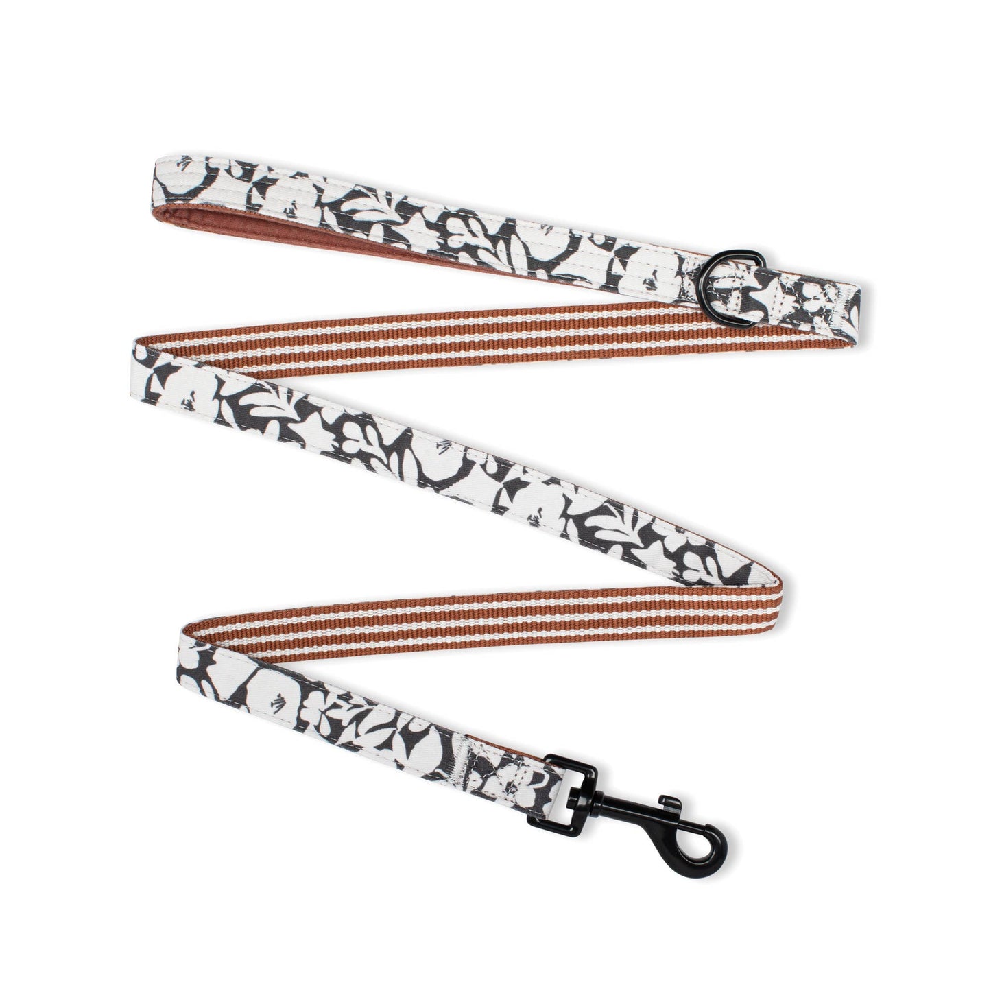 Charcoal Floral Dog Leash