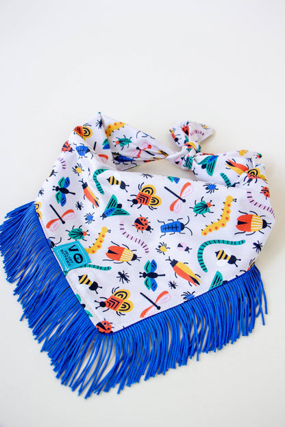 Bugs with Blue Fringe Bandana