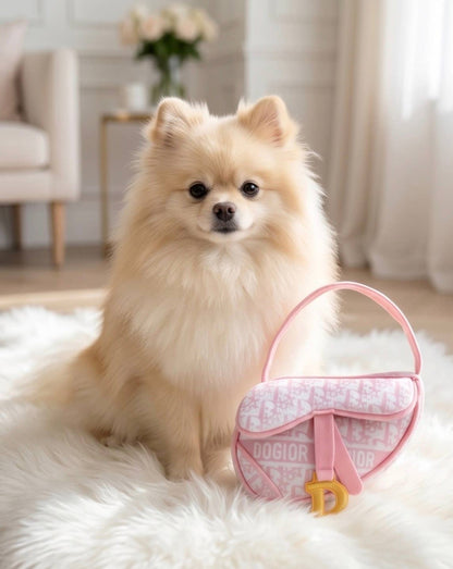 Pink Dog-ior Saddle Bag Dog Toy
