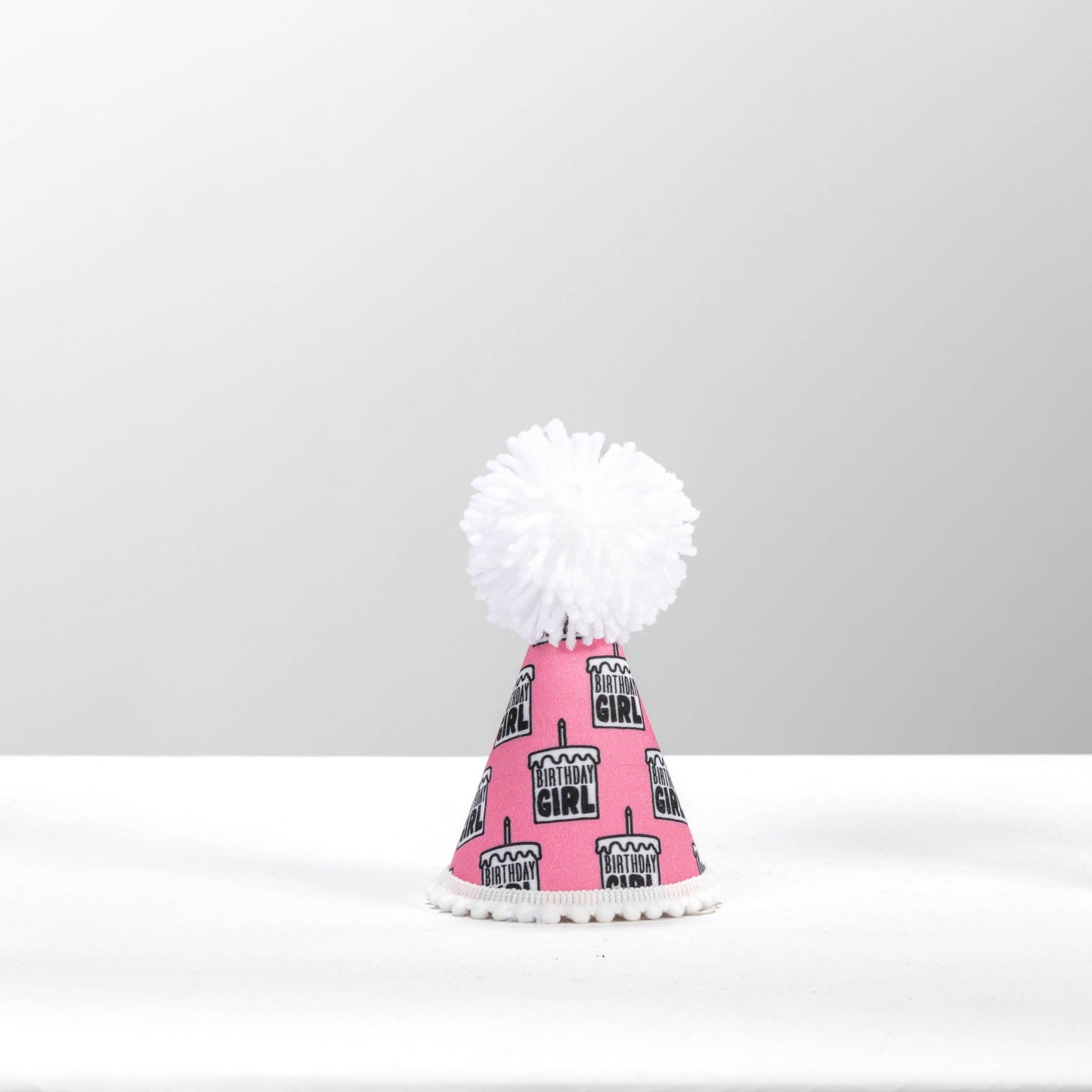 Birthday Girl White Pom Party Hat