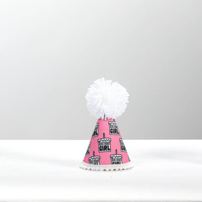 Birthday Girl White Pom Party Hat