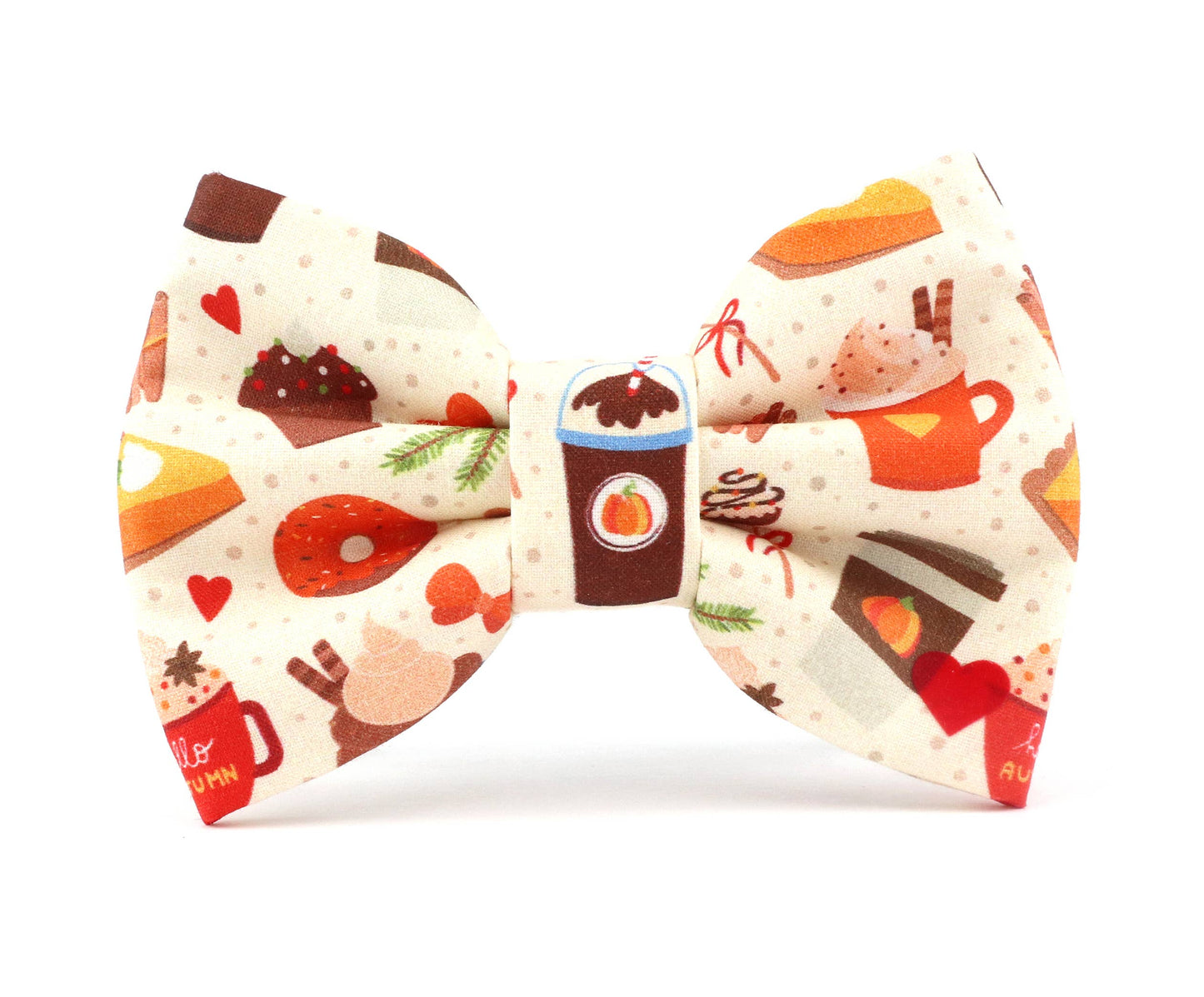 Pumpkin Spice Fall Bow Tie Collar Attachment
