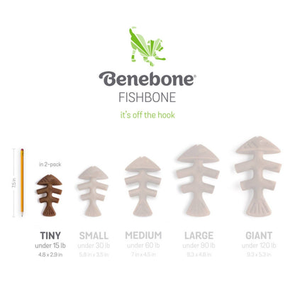 Benebone Puppy Pack Fishbone Dog Chew Toy Salmon