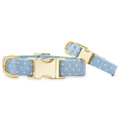 Chambray Dots Dog Collar