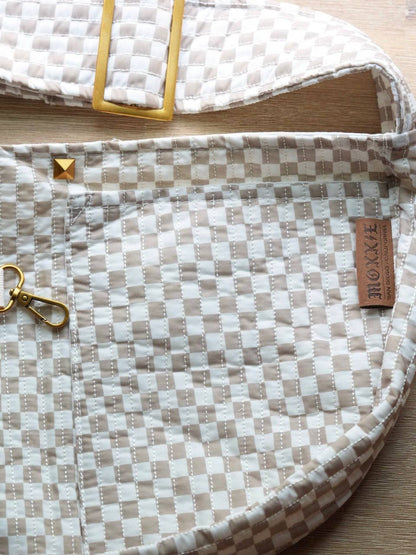 Pet Sling Carrier: White and Tan