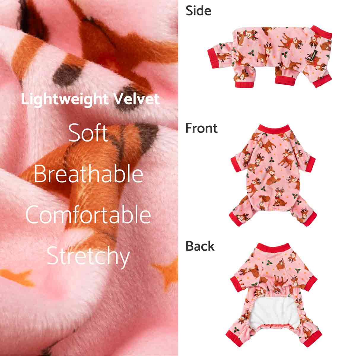 Cute Reindeer Dog Christmas Pajamas