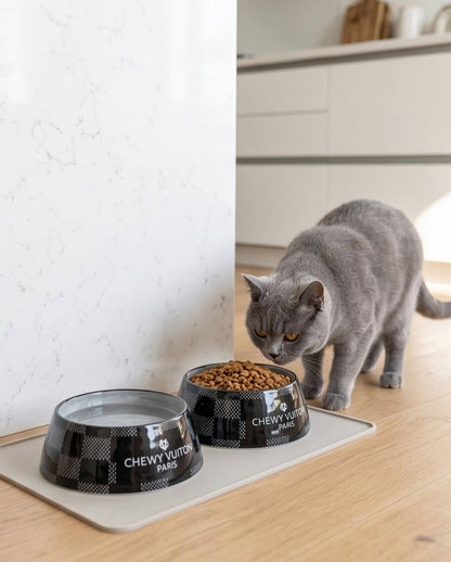 Black Checker Chewy Vuiton Bowl