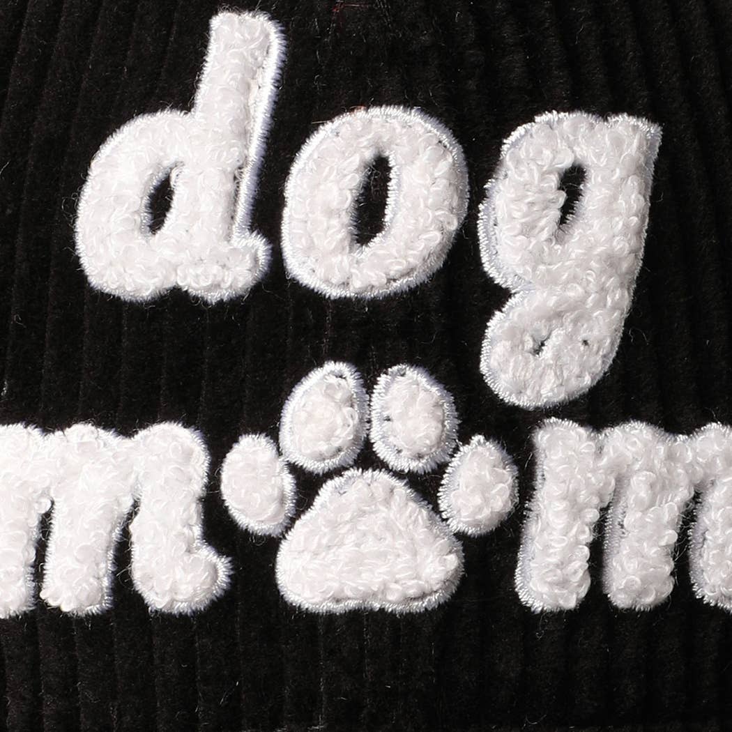 Dog Mom Chenille Patch Corduroy Baseball Cap-Assorted Colors