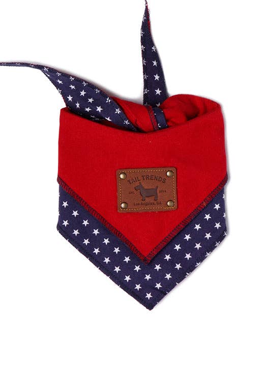 Red and Stars Layered Reversible Bandana