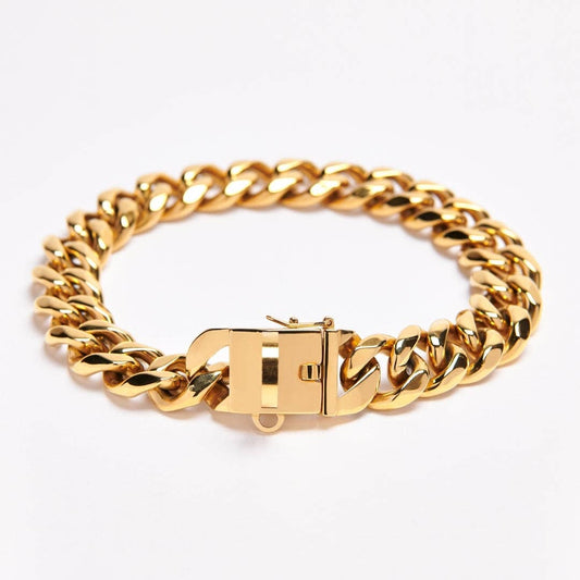 Cuban Link Chain Dog Collar - Gold: 17.7"