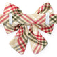 Eggnog Plaid Flannel Holiday Lady Dog Bow