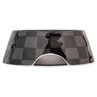 Black Checker Chewy Vuiton Bowl