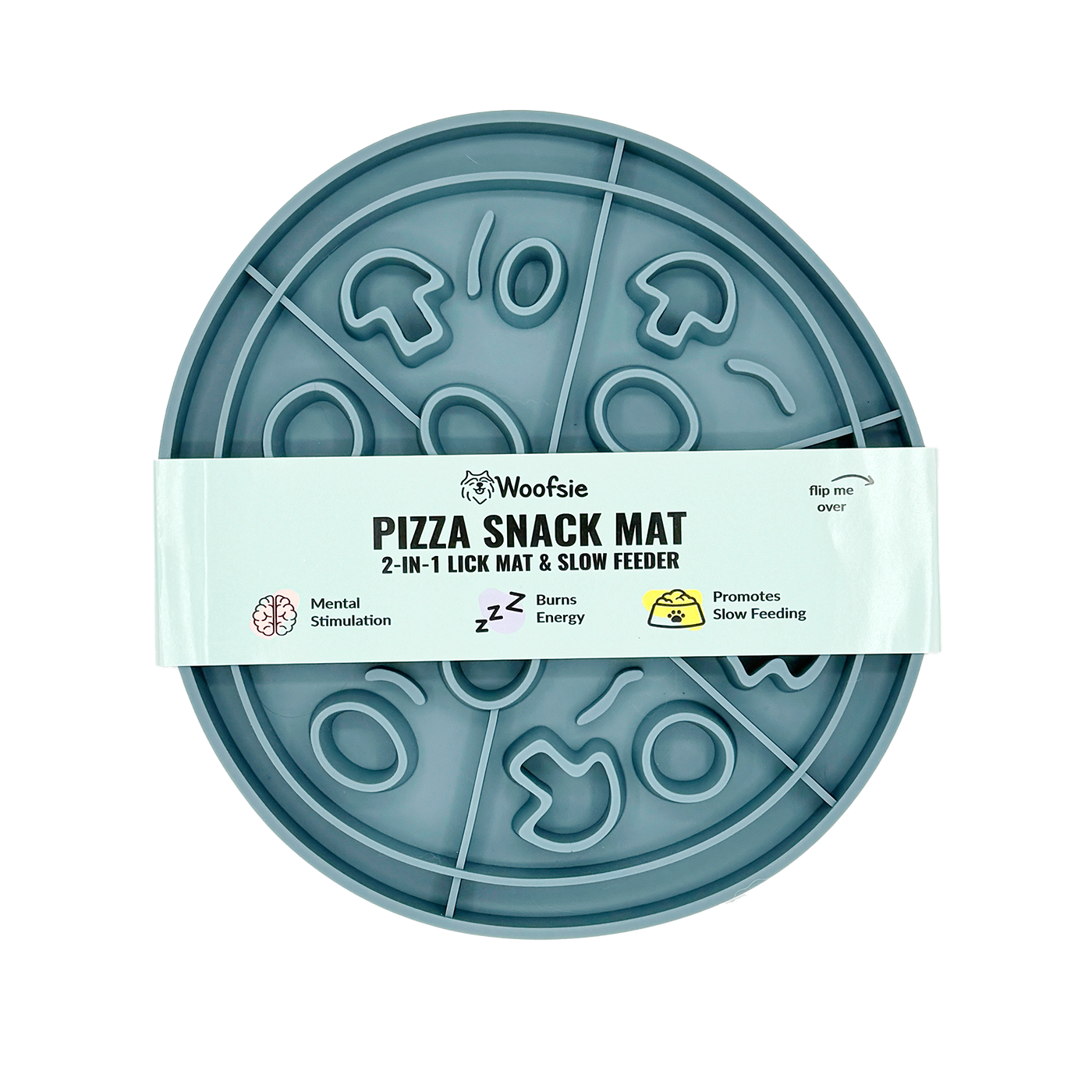Pizza Snack Mat: 2-in-1 Lick Mat Slow Feed Bowl Combo