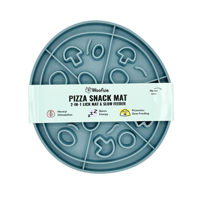 Pizza Snack Mat: 2-in-1 Lick Mat Slow Feed Bowl Combo