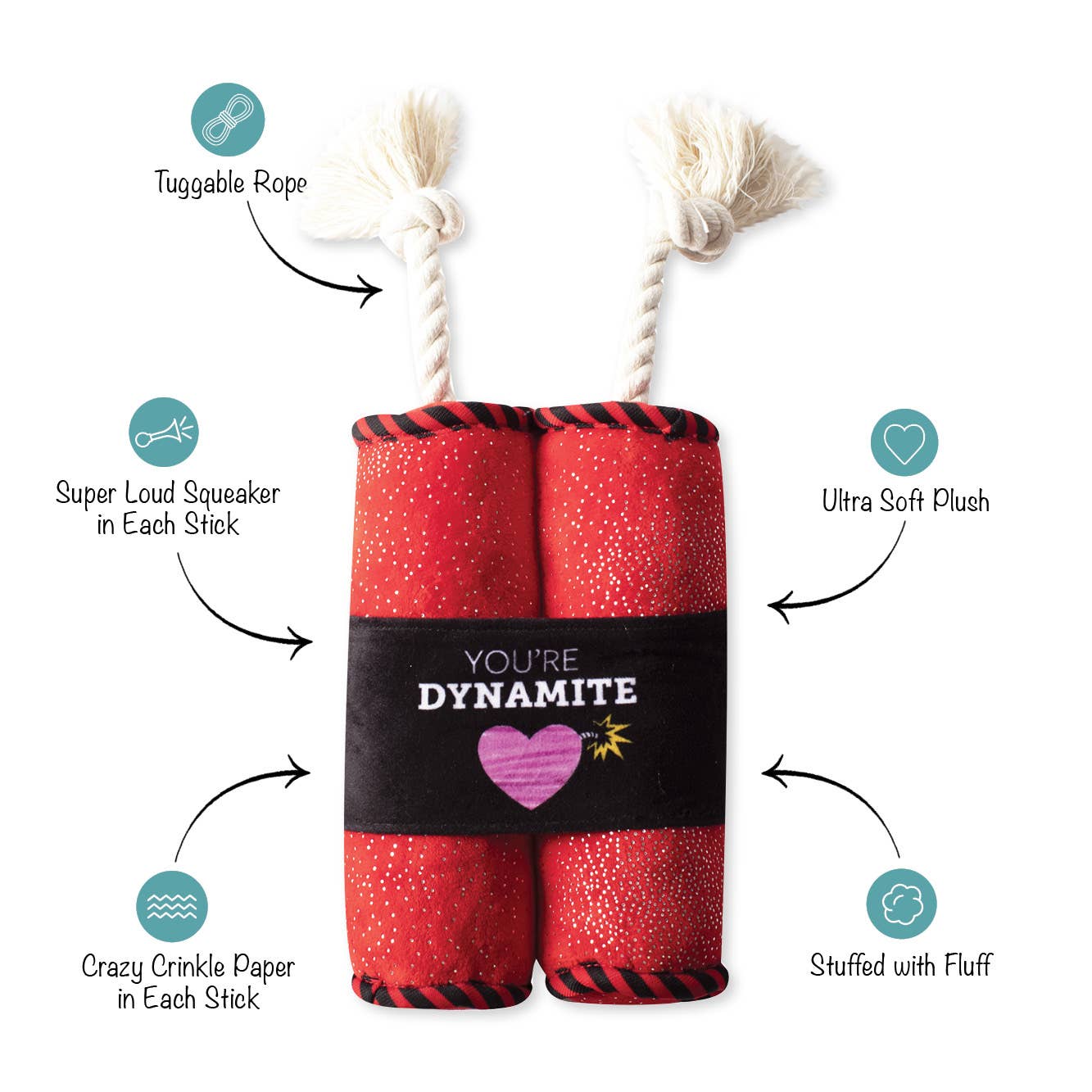 PetShop by Fringe Studio You're Dynamite Plush Dog Toy