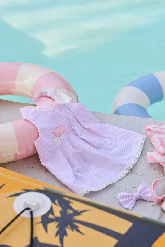 Pink Striped Summer Dog Dress