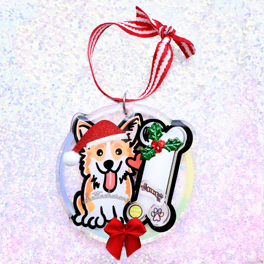 Pembroke Welsh Corgi Christmas Ornament, Red