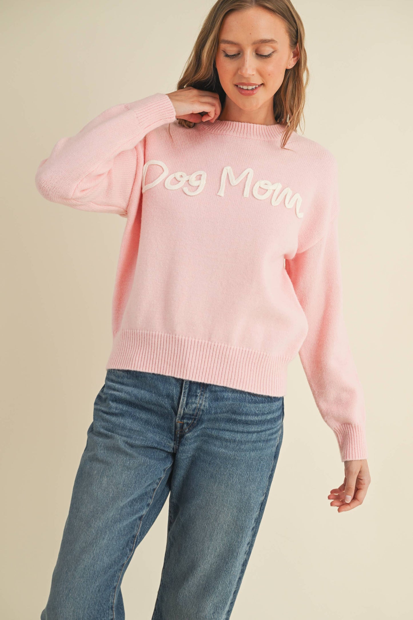 Dog Mom Sweater Pink