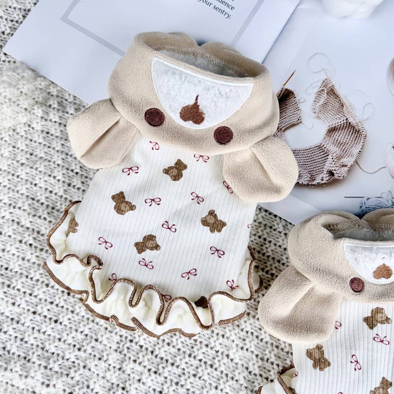 Cute Fleece Dress with Built-in Harness