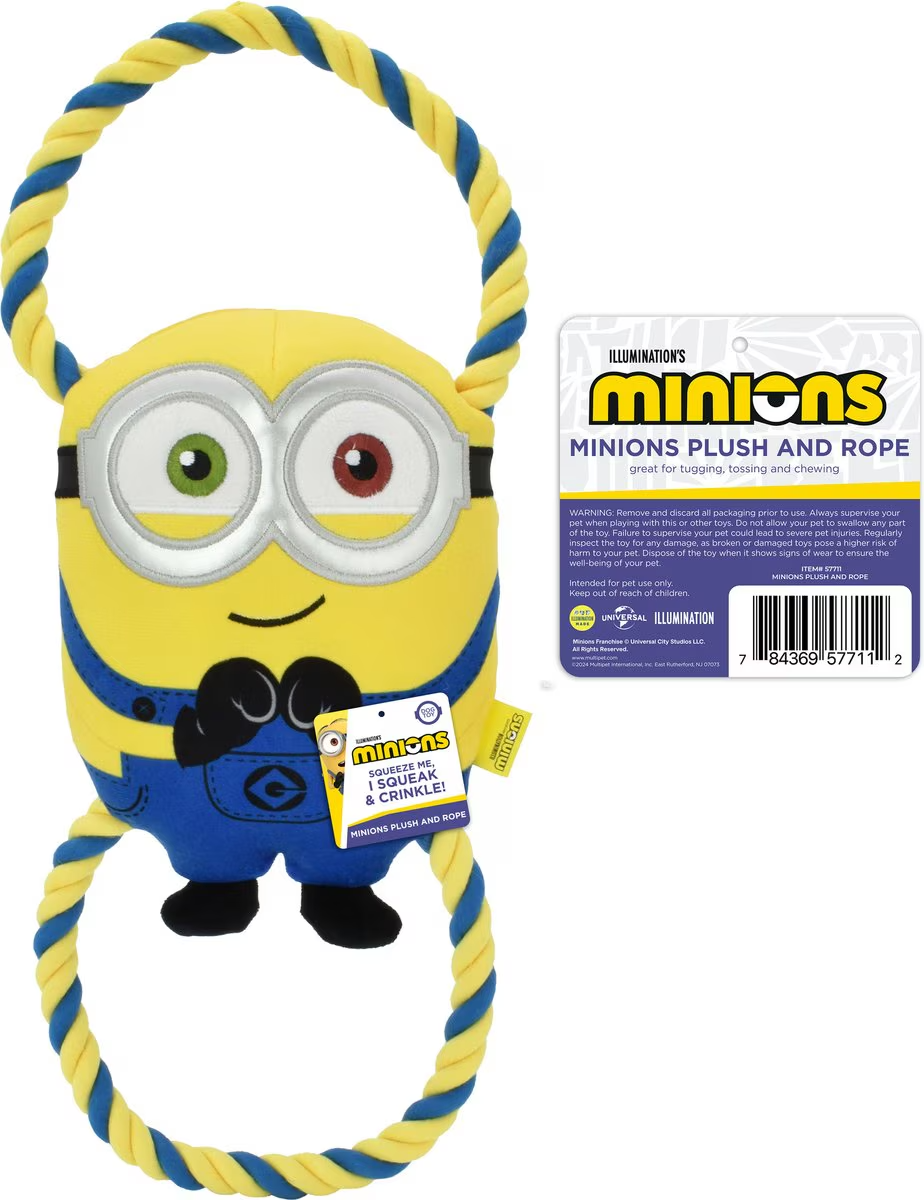 Minions® Bob Double Tug With Rope Dog Toy