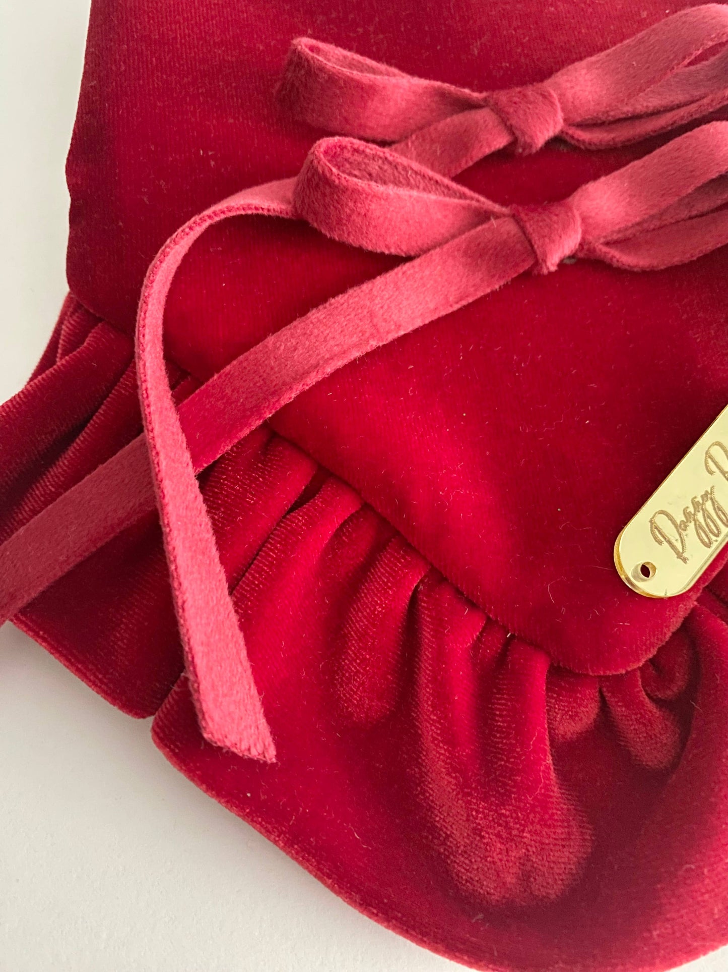 Christmas Red Velvet with Ruffle Dog Bandana