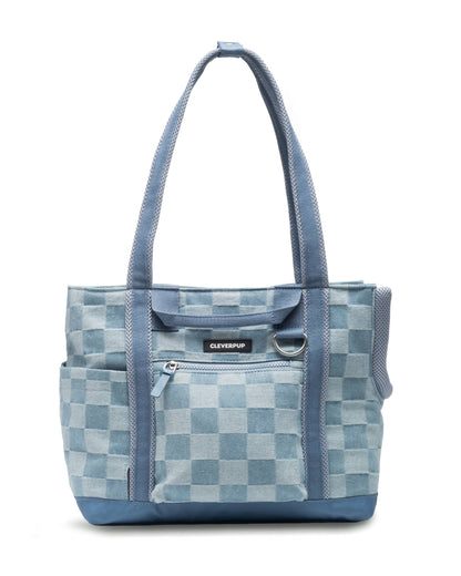Denim Check Transit Tote Dog Carrier - Small