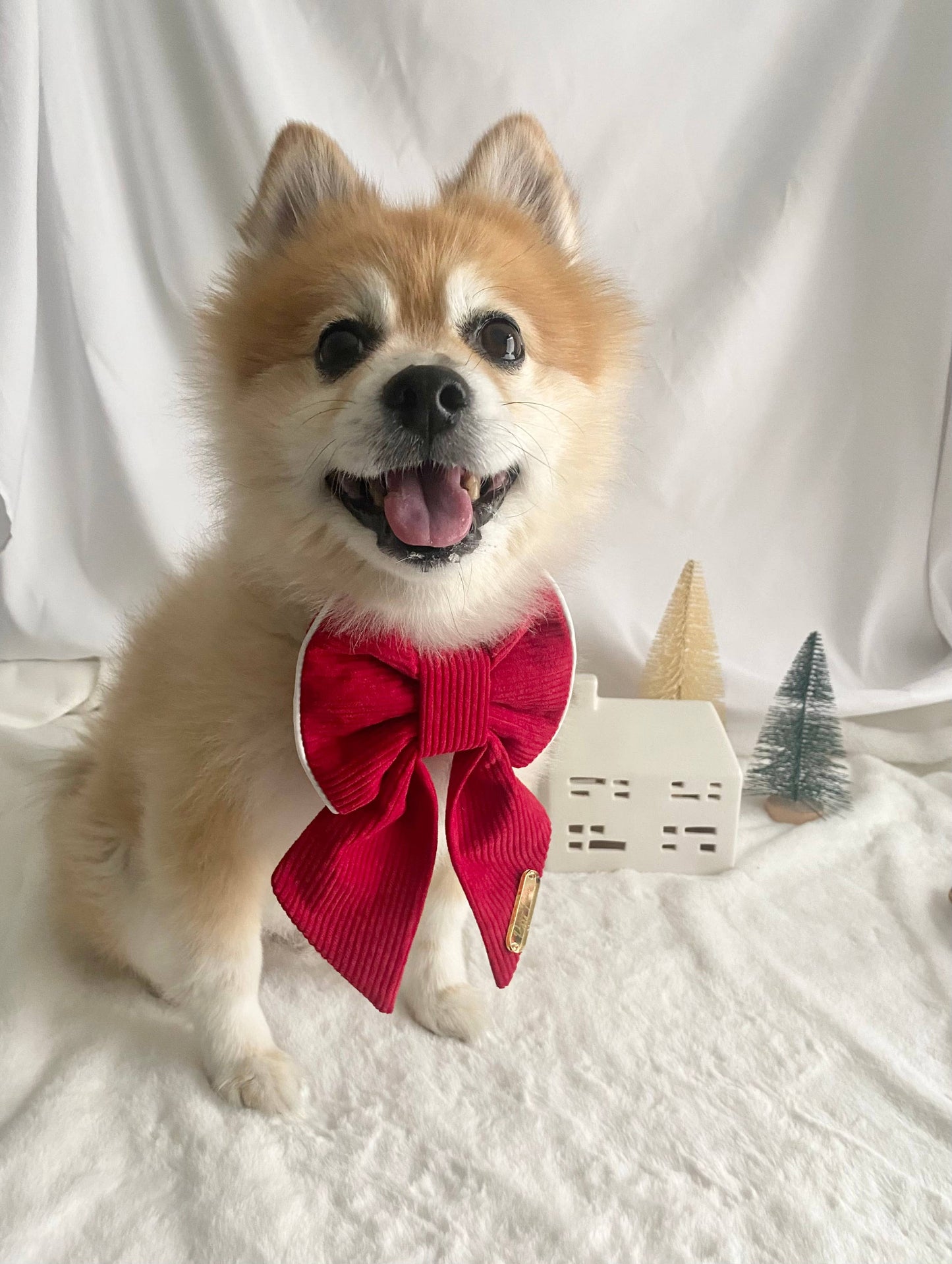 Christmas Red Dog Bow Tie