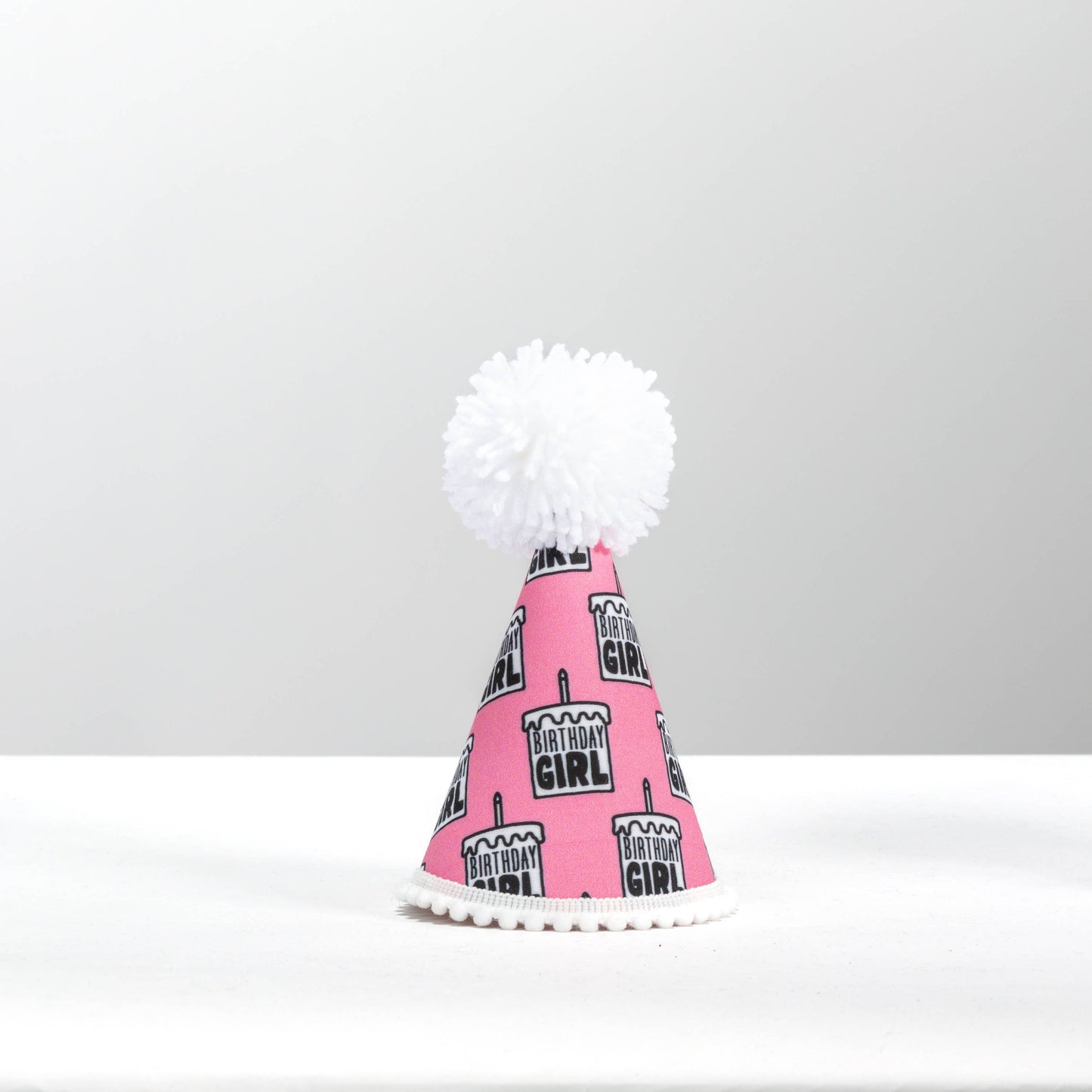 Birthday Girl White Pom Party Hat