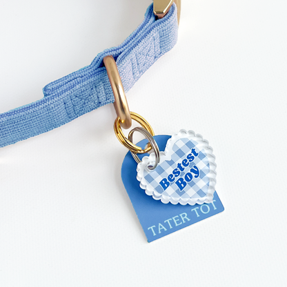 Bestest Boy Pet Collar Charm – Scalloped Heart
