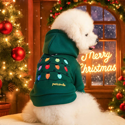 Christmas String Lights Dog Fleece Hoodie