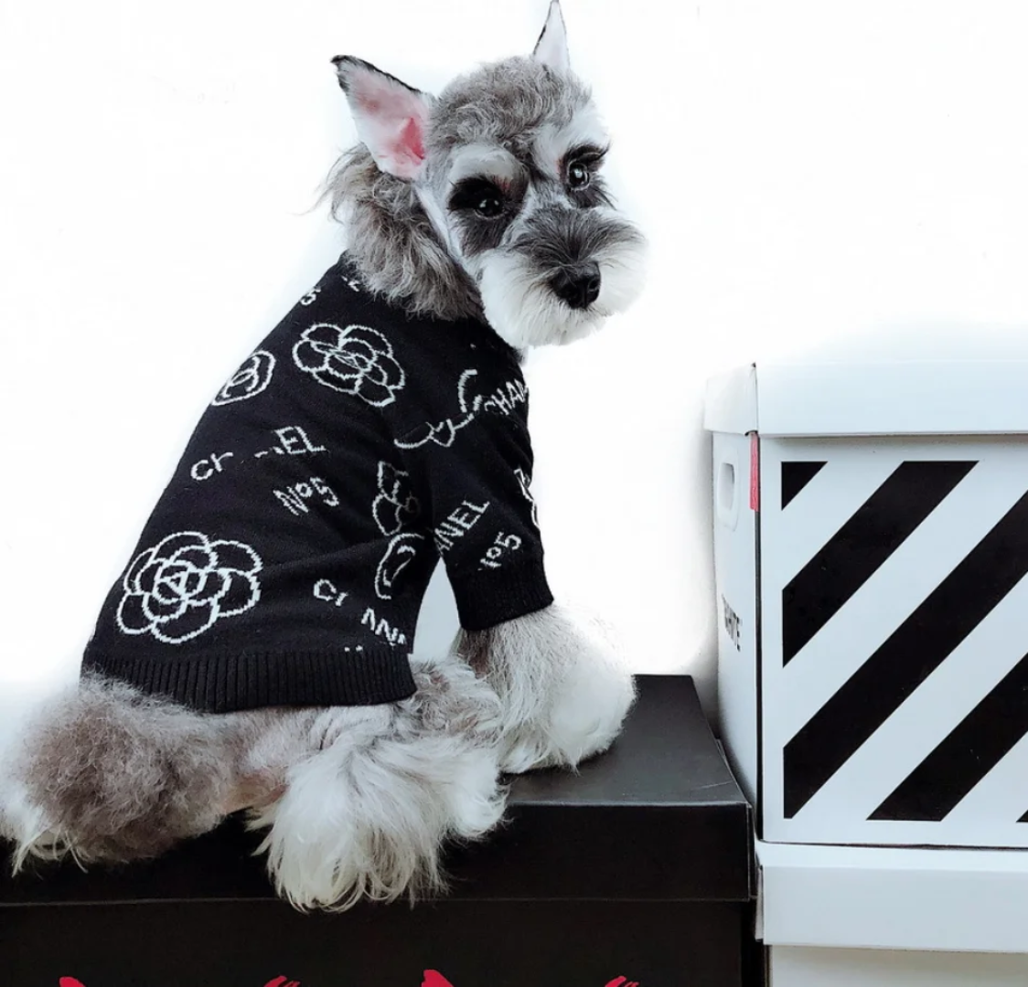 Chanel Black Dog Sweater