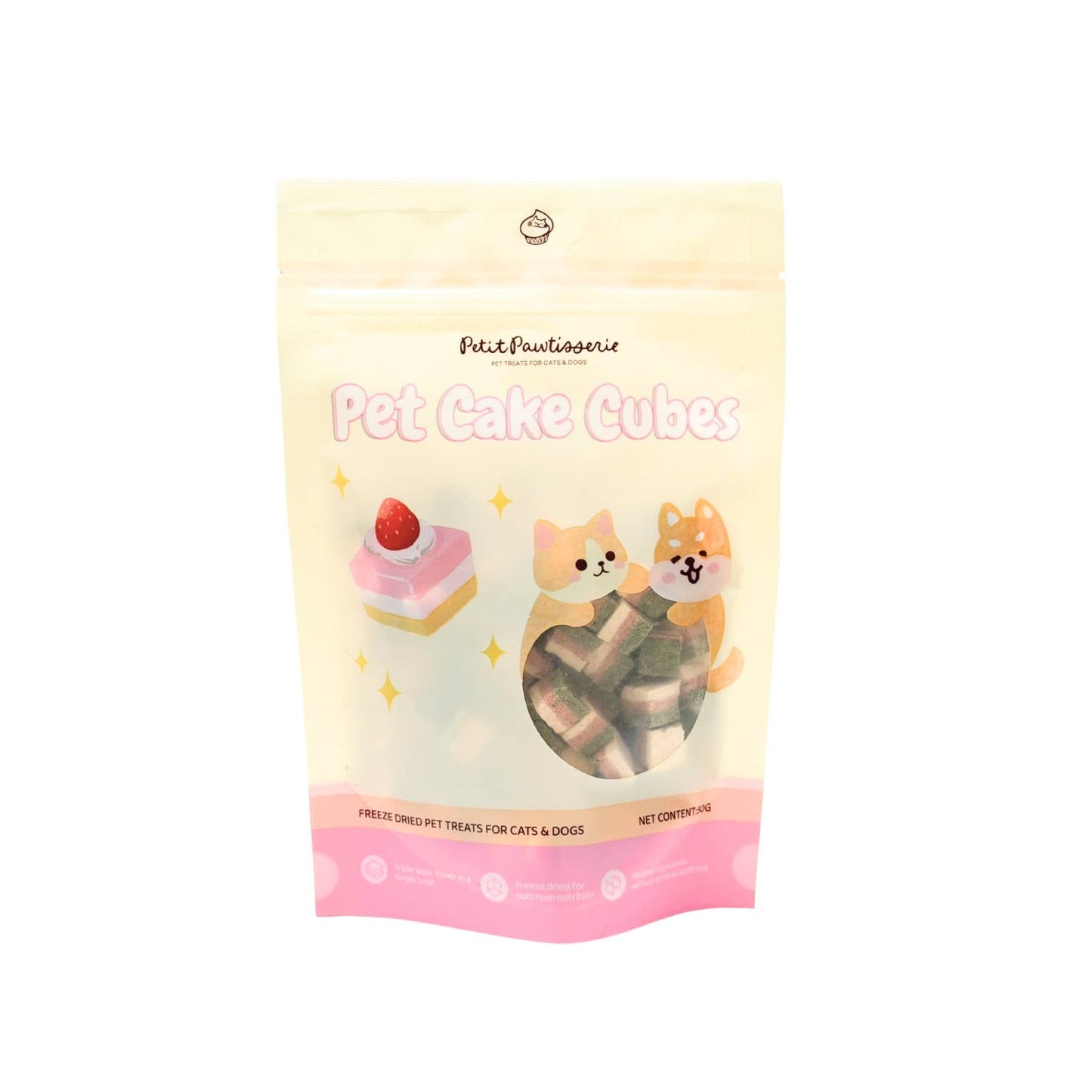 Freeze Dried Chicken Cake Cube Dog Treats 1.75oz