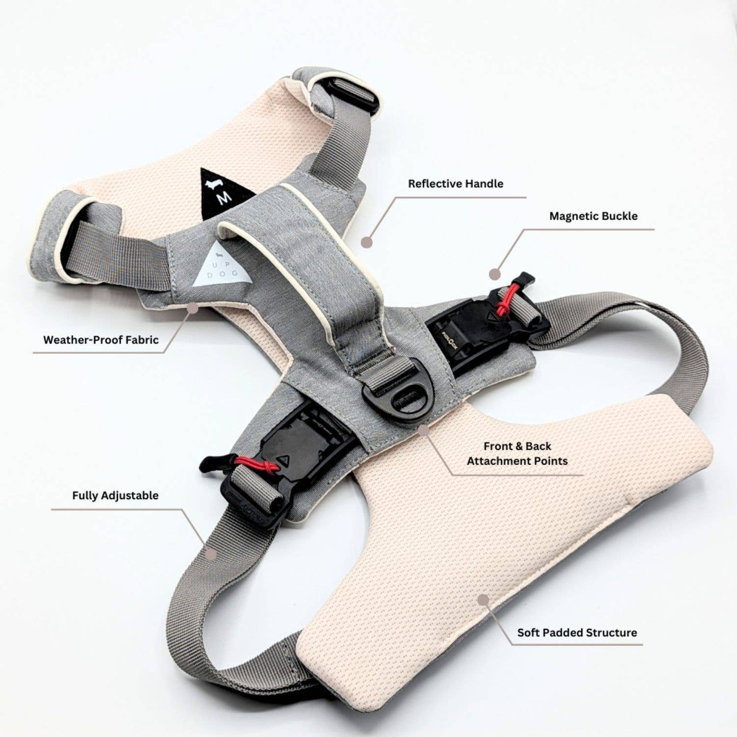 Magnetic Dog Harness with Handle – Magnetic Buckles, No-Pull