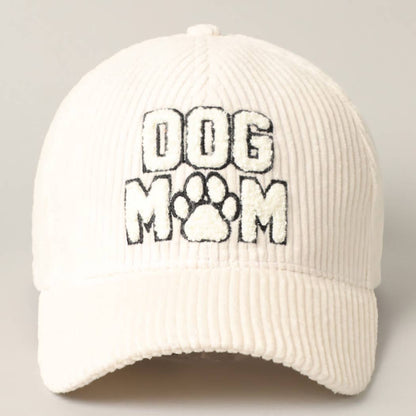 DOG MOM 3D Embroidered Corduroy Baseball Cap - Assorted Colors