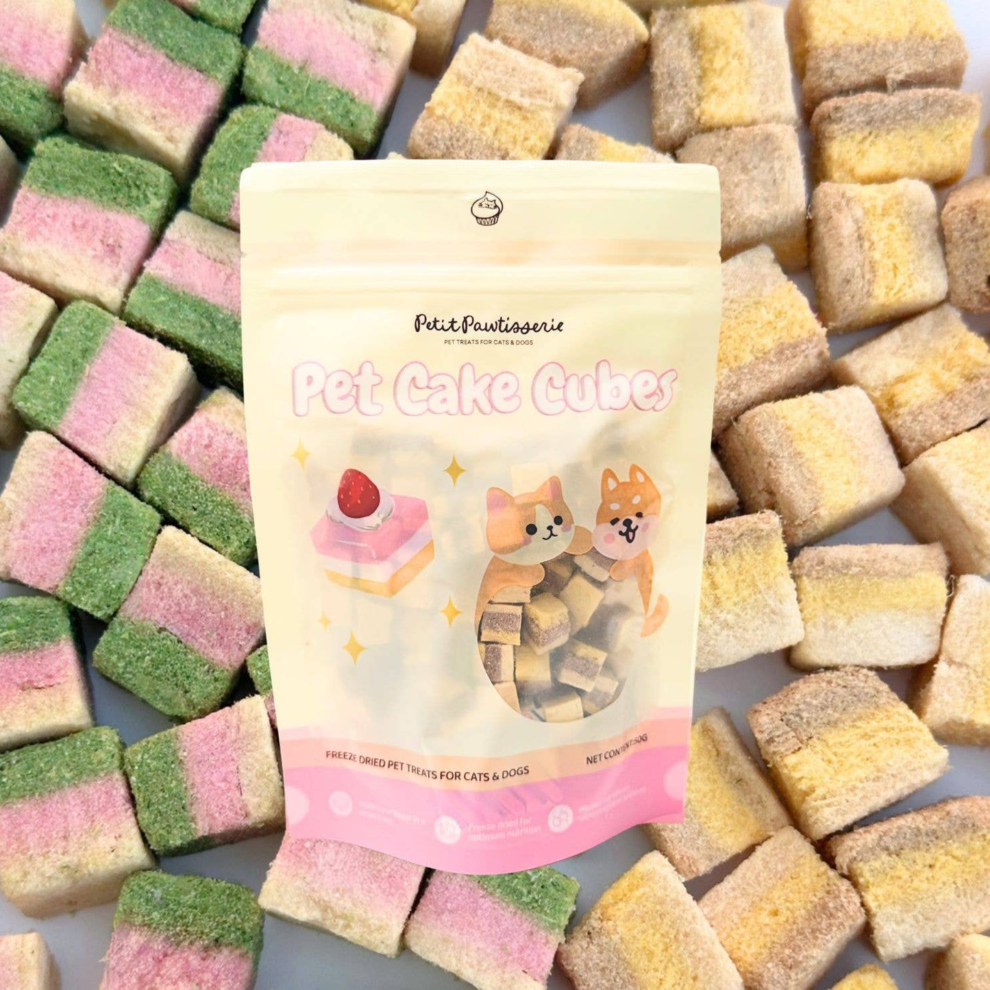 Freeze Dried Duck Cake Cube Dog Treats 1.75oz