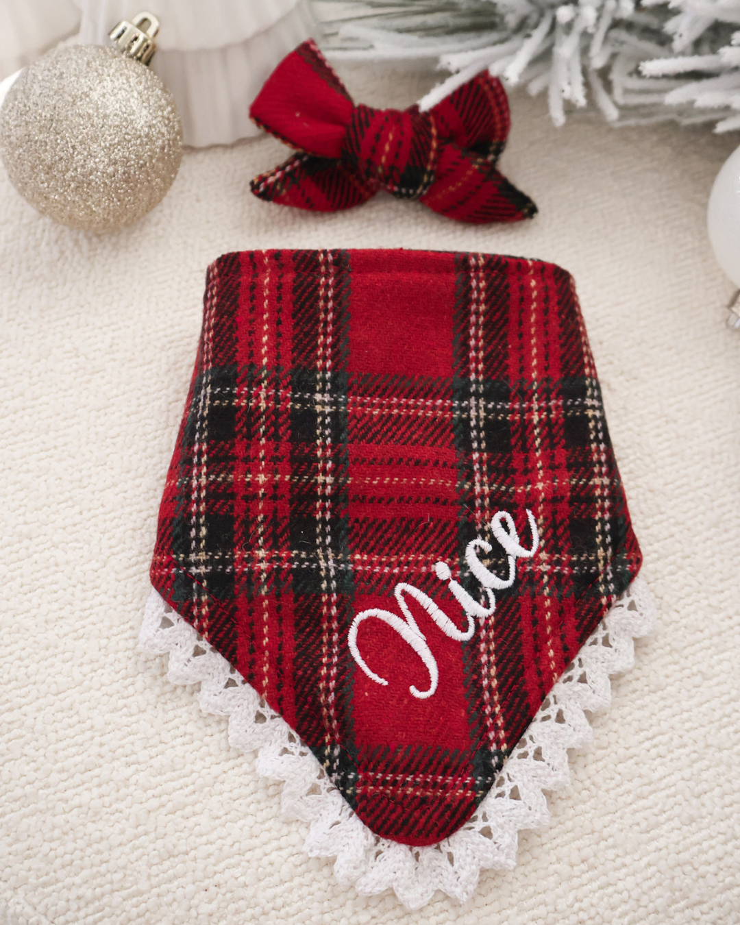 Naughty or Nice Reversible Christmas Dog Bandana