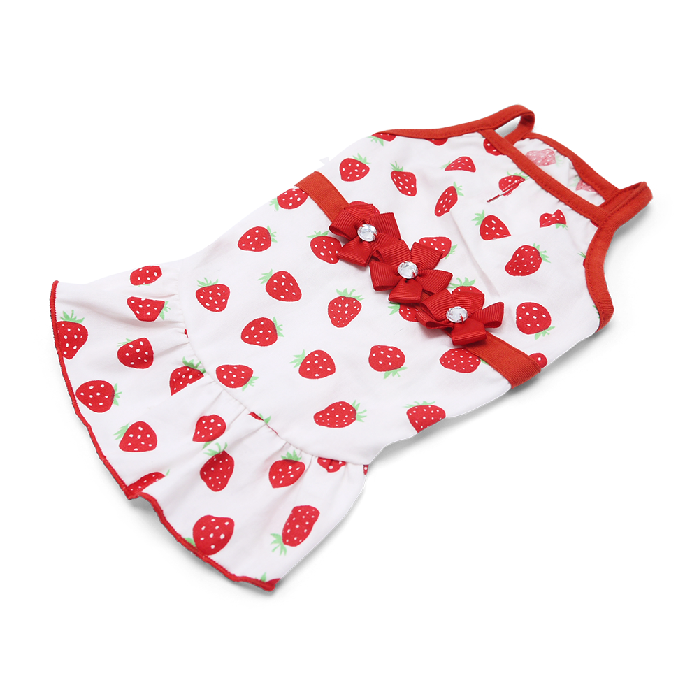 Vestido de perro con forma de fresa