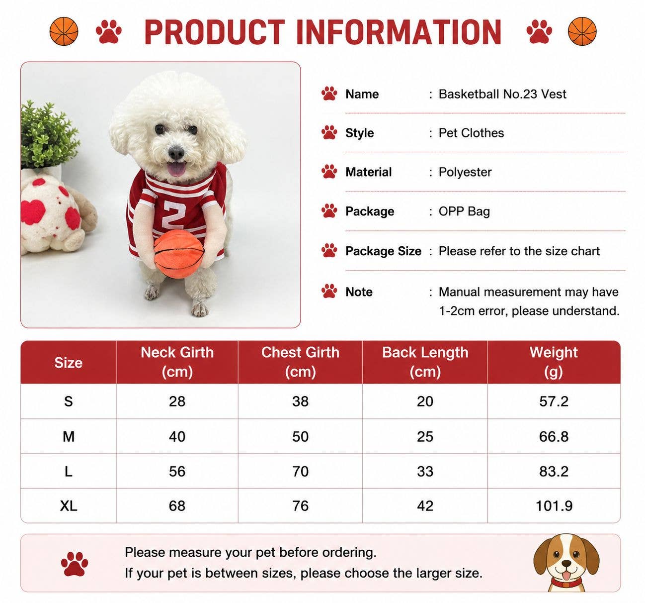 Basketball Dog Costume