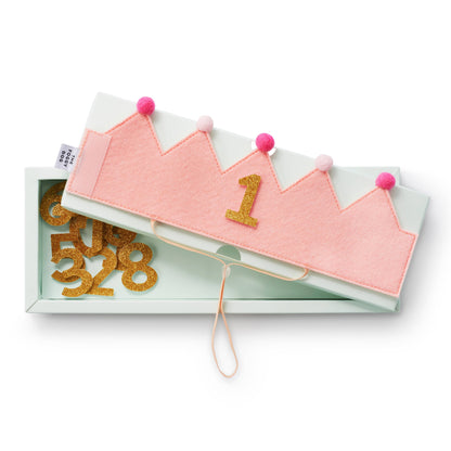 Blush Pink Dog Birthday Crown + Numbers Set