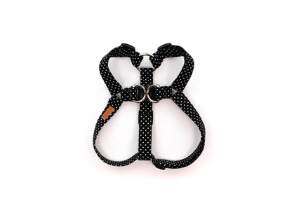 Black Polka Dot Dog Harness
