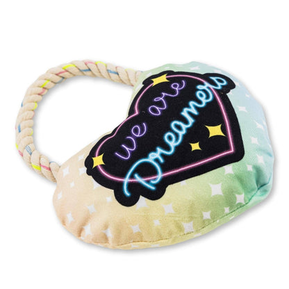 Juguete de peluche para perros Love Heart con función de arrugas y chirridos